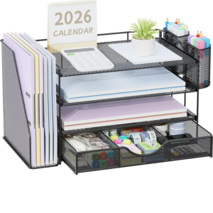 desk organizers and accessories with file holder (black)