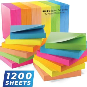 sticky notes 3x3 (12 pads/1200 sheets)